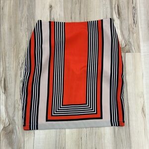 New York and Company Stylish contemporary, Red and Black Striped Skirt size 2
